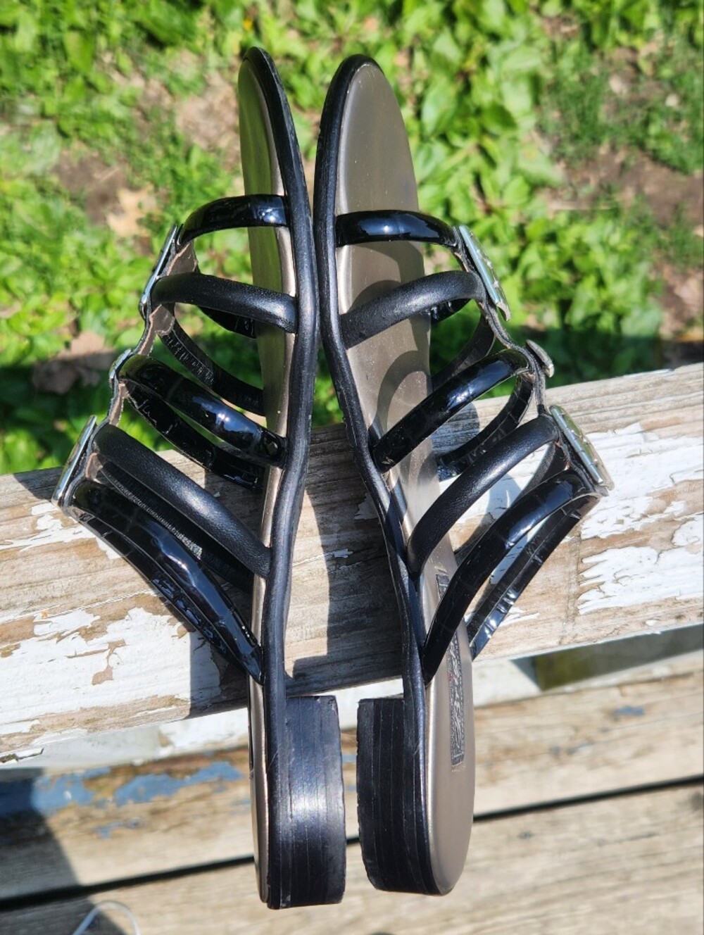 Brighton Strappy Slide Sandals With A Silver-Toned Square Adornment Size 7 EUC - Picture 7 of 16